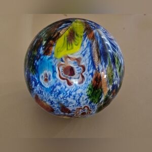 Colorful Glass Art Sphere 4.5" Diameter